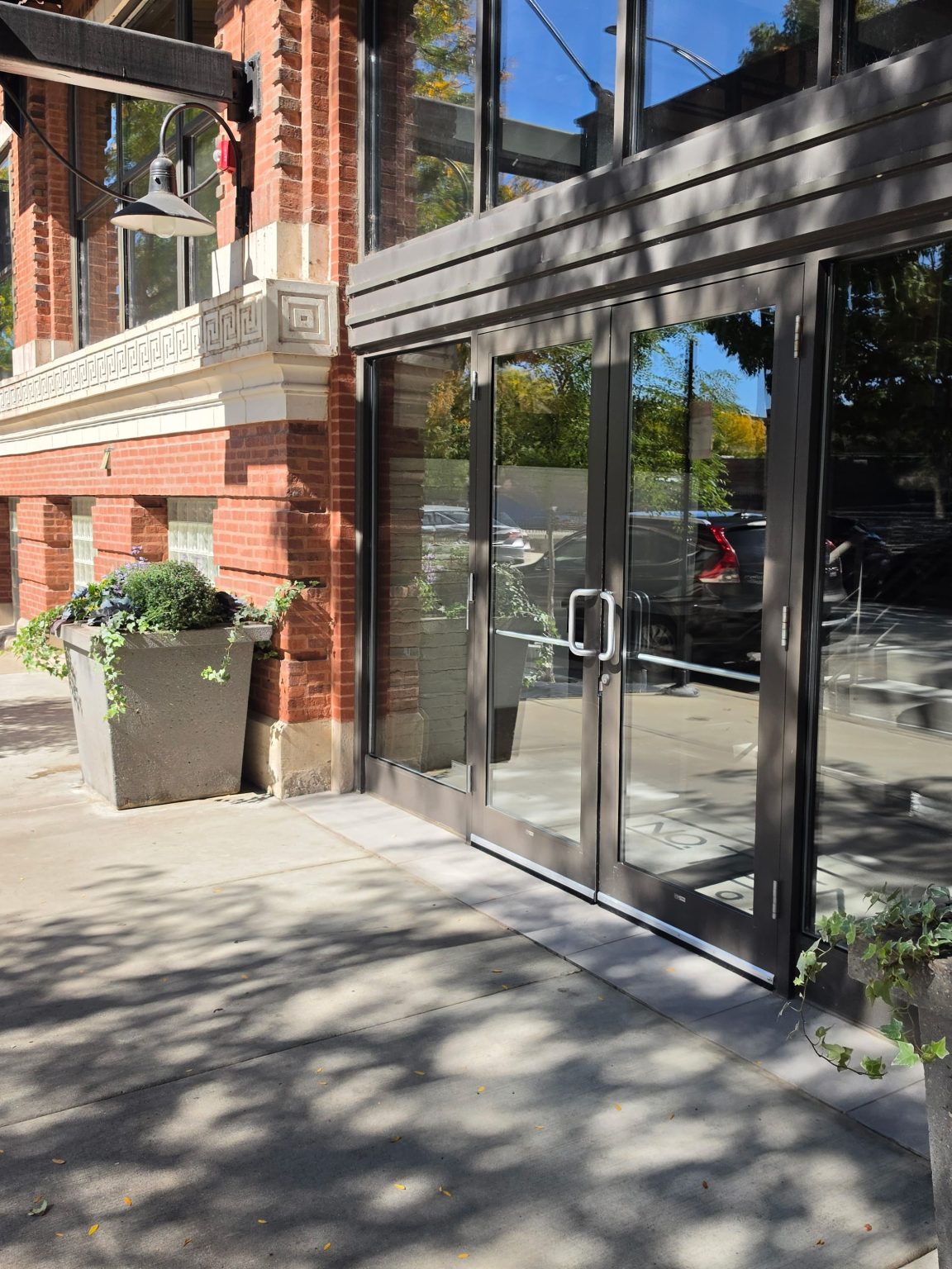 West Loop brick loft entrance